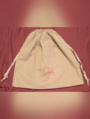 Christian Louboutin Large Drawstring Canvas Dust Bag Handbag Shoe Clutch Storage
